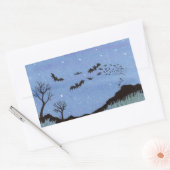 ヴァンパイアこうもりハロウィーン 長方形シール (封筒)