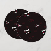 ヴァンパイアこうもり5.25 x 5.25招待状円 招待状 (正面/裏面)