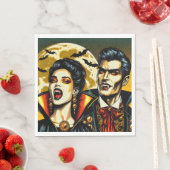 ヴァンパイアとこうもりハローウィンパーティ スタンダードランチョンナプキン (インサイチュ)