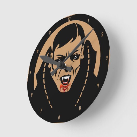 ヴァンパイアのインフィニティタイムウォールクロック ラウンド壁時計 (傾斜)