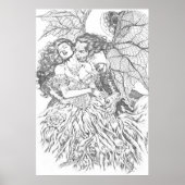 ヴァンパイアのキスバイアルリオ – ヴァンパイアと女性アート ポスター (正面)