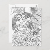 ヴァンパイアのキスバイアルリオ – ヴァンパイアと女性アート ポストカード (正面/裏面)