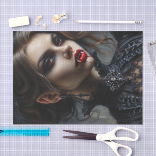 ヴァンパイアのゴシック様式の女性 薄葉紙 (クラフト)