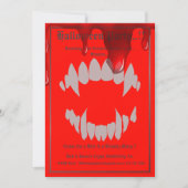 ヴァンパイアの歯のハロウィンパーティー 招待状 (正面)