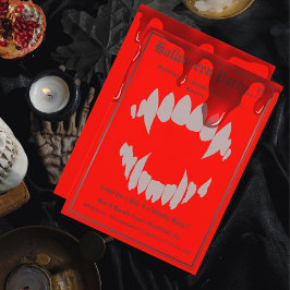 ヴァンパイアの歯のハロウィンパーティー 招待状