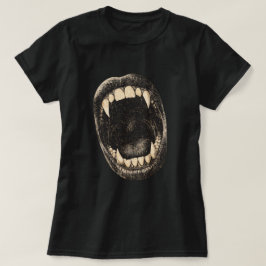 ヴァンパイアの牙の口 レトロゴシックハロウィンギフト Tシャツ