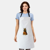 ヴァンパイアの衣装を着たドイツのブルドッグハロウィーン犬 エプロン (着用した状態)