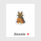 ヴァンパイアの衣装を着たドイツのブルドッグハロウィーン犬 シール (シート)