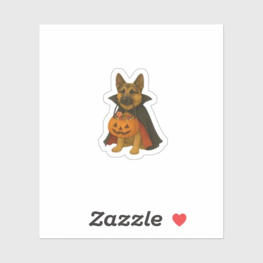 ヴァンパイアの衣装を着たドイツのブルドッグハロウィーン犬 シール (シート)