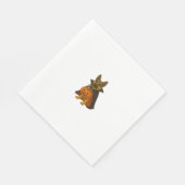 ヴァンパイアの衣装を着たドイツのブルドッグハロウィーン犬 スタンダードランチョンナプキン (角)