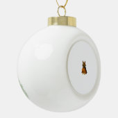 ヴァンパイアの衣装を着たドイツのブルドッグハロウィーン犬 セラミックボールオーナメント (左)