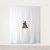 ヴァンパイアの衣装を着たドイツのブルドッグハロウィーン犬 タペストリー (正面)