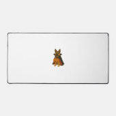 ヴァンパイアの衣装を着たドイツのブルドッグハロウィーン犬 デスクマット (正面)