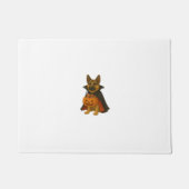 ヴァンパイアの衣装を着たドイツのブルドッグハロウィーン犬 ドアマット (正面)