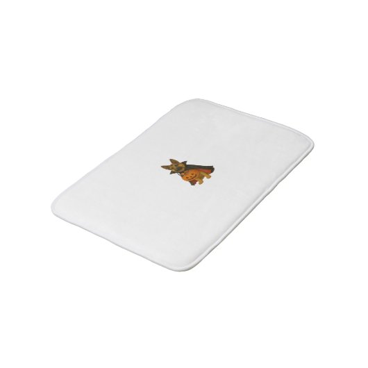 ヴァンパイアの衣装を着たドイツのブルドッグハロウィーン犬 バスマット (アングル)