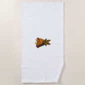 ヴァンパイアの衣装を着たドイツのブルドッグハロウィーン犬 ビーチタオル (正面)