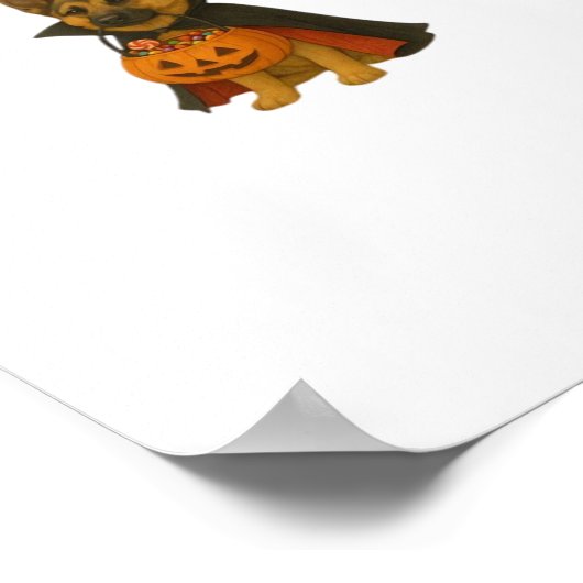 ヴァンパイアの衣装を着たドイツのブルドッグハロウィーン犬 ポスター (角)