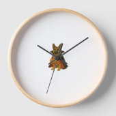 ヴァンパイアの衣装を着たドイツのブルドッグハロウィーン犬 壁時計 (正面)