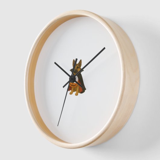 ヴァンパイアの衣装を着たドイツのブルドッグハロウィーン犬 壁時計 (傾斜)