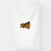 ヴァンパイアの衣装を着たドイツのブルドッグハロウィーン犬 横断幕 (縦)