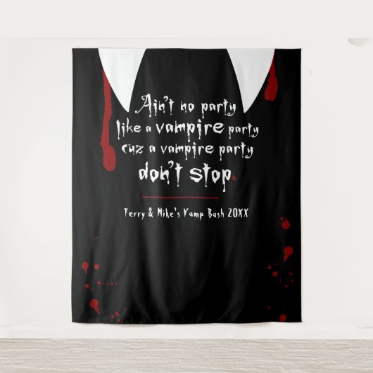 ヴァンパイアの隠れ家パーティーは止まらない ハロウィーンの背景 タペストリー (正面)