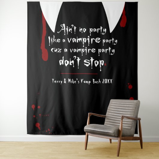 ヴァンパイアの隠れ家パーティー ハロウィンの背景は止まらない タペストリー (インサイチュ)
