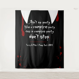 ヴァンパイアの隠れ家パーティー　ハロウィンの背景は止まらない タペストリー