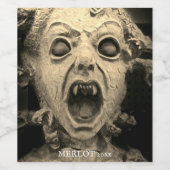 ヴァンパイアまたは悪魔の怖い顔カスタムワインラベル ワインラベル (シングルラベル)