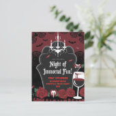 ヴァンパイアをテーマにしたハロウィーン招待状 ポストカード (スタンド正面)