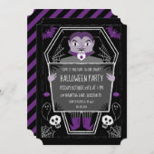 ヴァンパイアイラストレーションハローウィンパーティ 招待状 (正面/裏面)