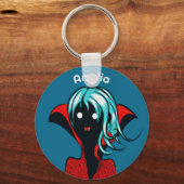 ヴァンパイアガール – かわいいゴシックキャラクター名 キーホルダー (正面)