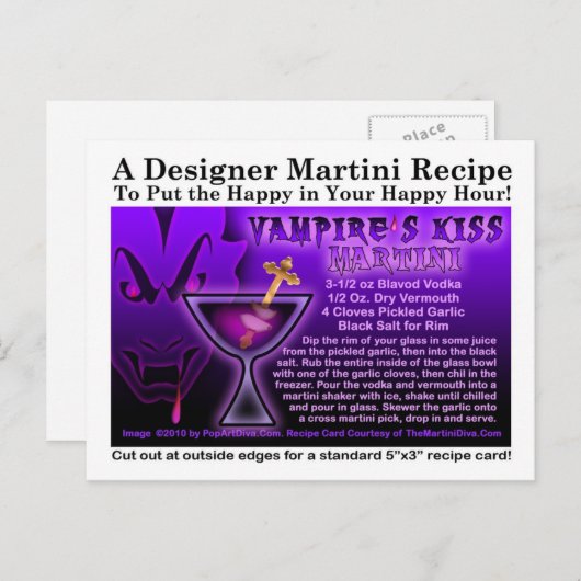 ヴァンパイアキスマルティーニレシピハガキ ポストカード (正面/裏面)