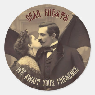 ヴァンパイアキスヴィンテージドラキュラハロウィキスをするン ラウンドシール