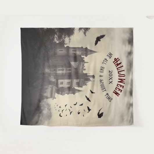 ヴァンパイアキャッスルハロウィンフォトブース背景 タペストリー (正面(横))