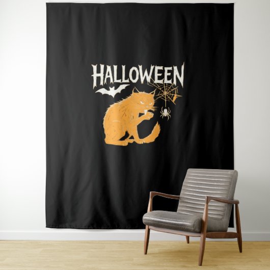 ヴァンパイアキャットハロウィンクラシックのTシャツ タペストリー (インサイチュ)