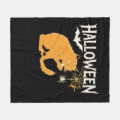 ヴァンパイアキャットハロウィンクラシックのTシャツ フリースブランケット (正面(横))