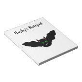 ヴァンパイアキャットフェイスこうもりハロウィーンカスタマイズ可能ノート ノートパッド (アングル)