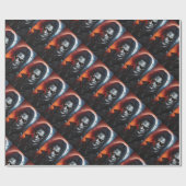 ヴァンパイアゴシックドラキュラハロウィーンの漫画の誕生日 ラッピングペーパー (フラット)