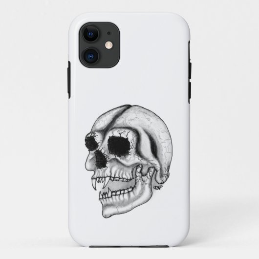 ヴァンパイアスカル白黒デザイン Case-Mate iPhoneケース (裏面)