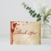 ヴァンパイアハロウィーンありがとうフェイク血レッド ポストカード (スタンド正面)