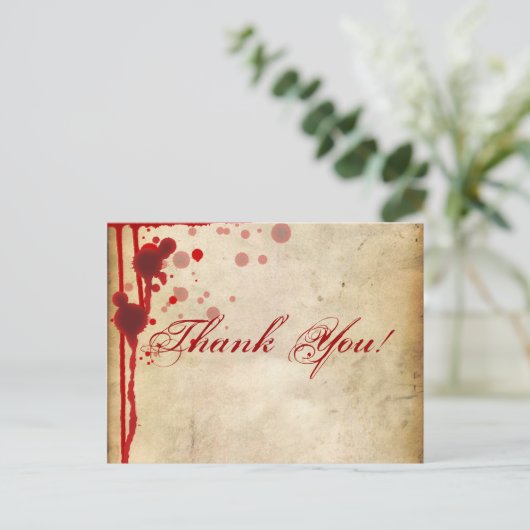 ヴァンパイアハロウィーンありがとうフェイク血レッド ポストカード (スタンド正面)