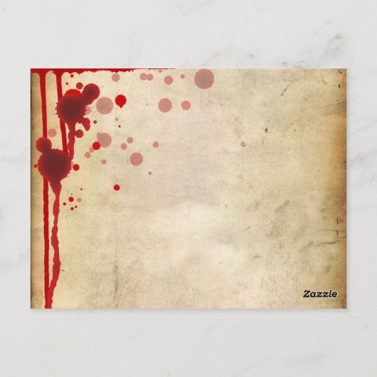 ヴァンパイアハロウィーンありがとうフェイク血レッド ポストカード (裏面)