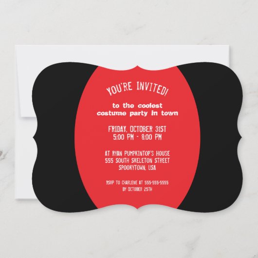 ヴァンパイアハロウィーンの衣装パーティー 招待状 (裏面)