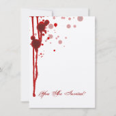 ヴァンパイアハロウィーンブライダルシャワーフェイクブラッドレッド 招待状 (裏面)