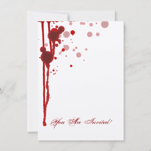 ヴァンパイアハロウィーンブライダルシャワーフェイクブラッドレッド 招待状 (裏面)