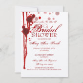 ヴァンパイアハロウィーンブライダルシャワーフェイクブラッドレッド 招待状 (正面)