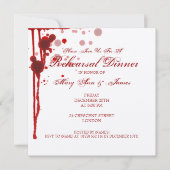 ヴァンパイアハロウィーンリハーサルディナー偽の血の赤 招待状 (正面)