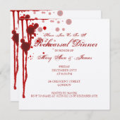 ヴァンパイアハロウィーンリハーサルディナー偽の血の赤 招待状 (正面/裏面)