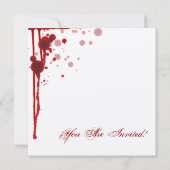 ヴァンパイアハロウィーンリハーサルディナー偽の血の赤 招待状 (裏面)