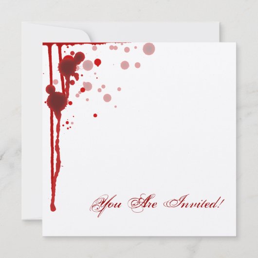 ヴァンパイアハロウィーンリハーサルディナー偽の血の赤 招待状 (裏面)